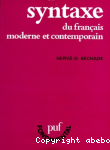Syntaxe du français moderne et contemporain